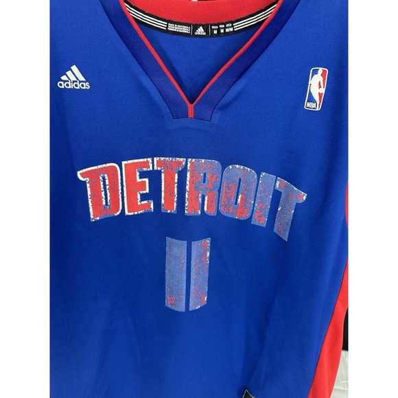 Adidas Detroit Pistons Isiah Thomas 11 Jersey Men Medium Blue Red NBA Basketball - Picture 3 of 5